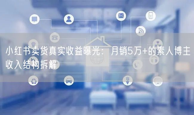 小红书卖货真实收益曝光：月销5万+的素人博主收入结构拆解