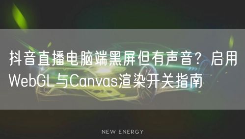 抖音直播电脑端黑屏但有声音？启用WebGL与Canvas渲染开关指南